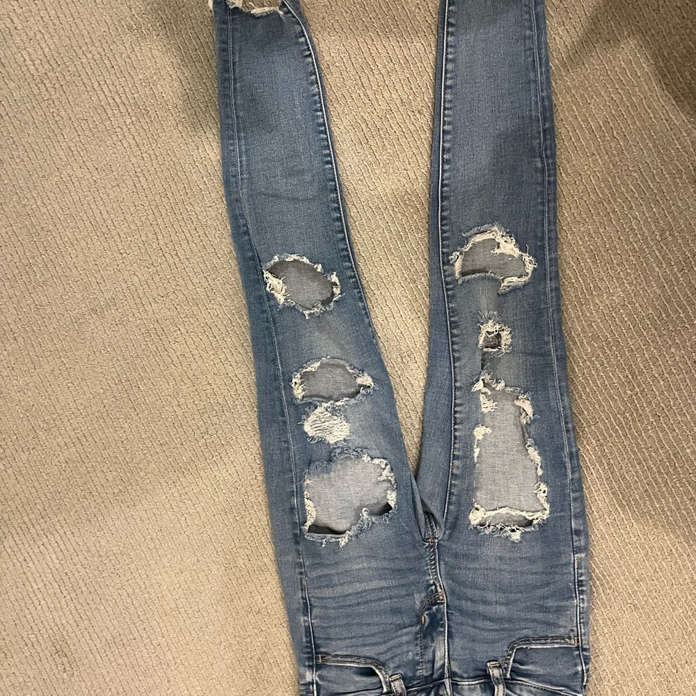 Distressed Blue Jeans